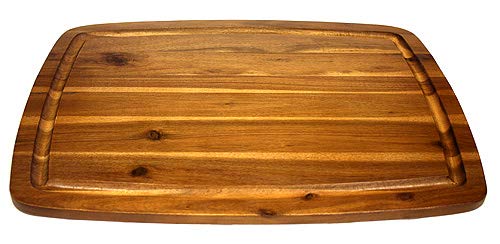 Mountain Woods ABXL - Tabla de cortar de madera de acacia orgánica con bordes granulados (bloque de carnicero) para carne, queso, verduras, 20 x 14 x 0,625 pulgadas
