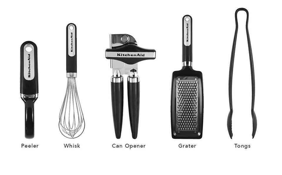 KitchenAid - Juego de herramientas y accesorios (15 piezas), color negro, Negro 17 piezas, Negro, Juego de 17 piezas, 1