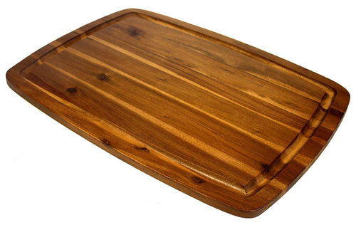 Mountain Woods ABXL - Tabla de cortar de madera de acacia orgánica con bordes granulados (bloque de carnicero) para carne, queso, verduras, 20 x 14 x 0,625 pulgadas