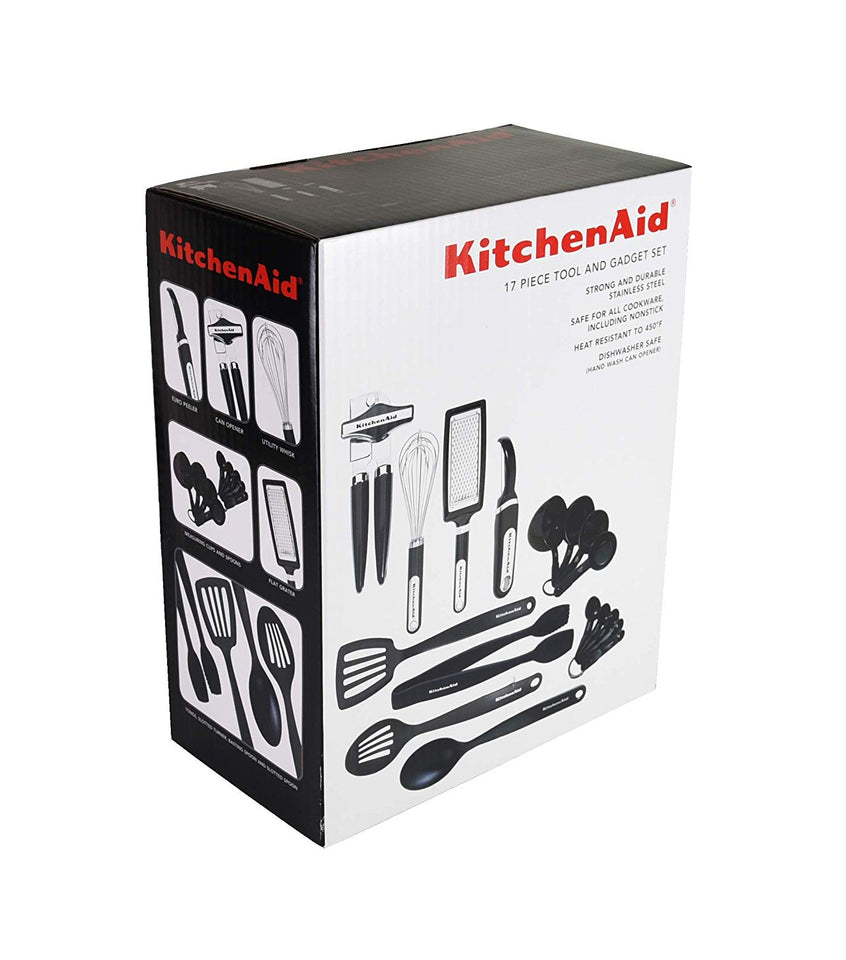 KitchenAid - Juego de herramientas y accesorios (15 piezas), color negro, Negro 17 piezas, Negro, Juego de 17 piezas, 1