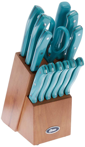 Oster Baldwyn Santoku 2 piezas, acero inoxidable, Turquoise, 14 Piece Cutlery, 1