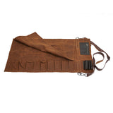 qees cuchillo de chef rollo 453.6 gram lona encerada impermeable cuchillo bolsa de 10 ranuras utensilios de cocina herramienta enrollar bolsa de almacenamiento con asa o correa de hombro regalo para Dad dudek Collection DD12