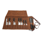 qees cuchillo de chef rollo 453.6 gram lona encerada impermeable cuchillo bolsa de 10 ranuras utensilios de cocina herramienta enrollar bolsa de almacenamiento con asa o correa de hombro regalo para Dad dudek Collection DD12